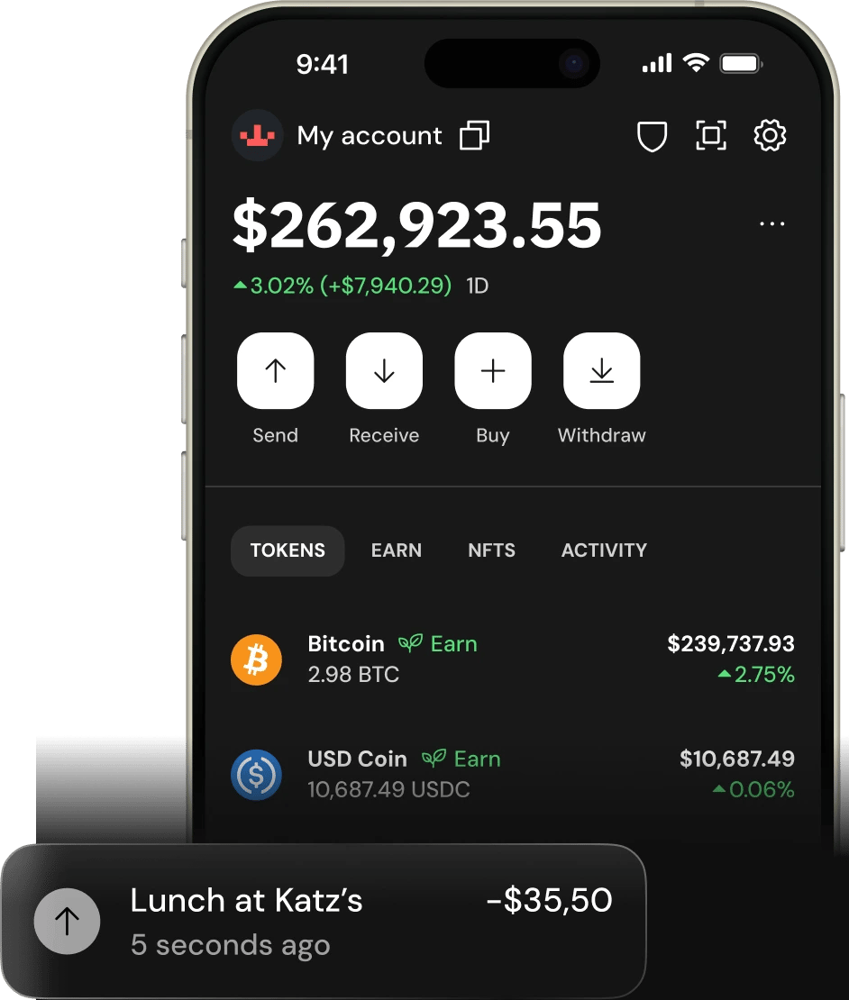 Xverse wallet app interface with portfolio overview